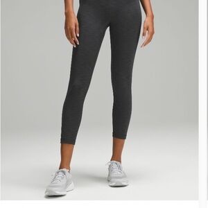 Lululemon 🍋 Heathered Graphite Gray Wonder Train Leggings - 25”
